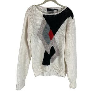 Vintage 80s Bramble Lane geometric sweater size large